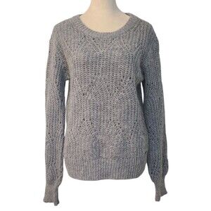 Abercrombie & Fitch Gray Wool Alpaca Blend Sweater Women XL Cabincore Comfy Cozy
